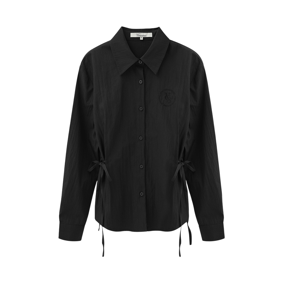 VV61SH07BK VIVACIOUS Irise Ribbon Shirt BLACK