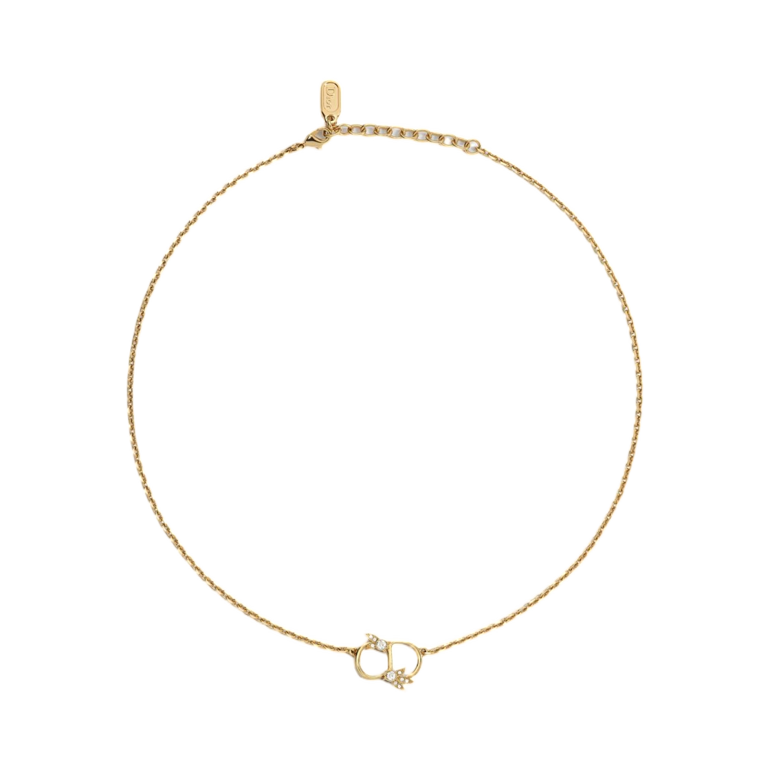 N4068WOMCY-D319 (W) Dior CD Mini Lily Necklace Gold Finish Metal And Crystals Gold