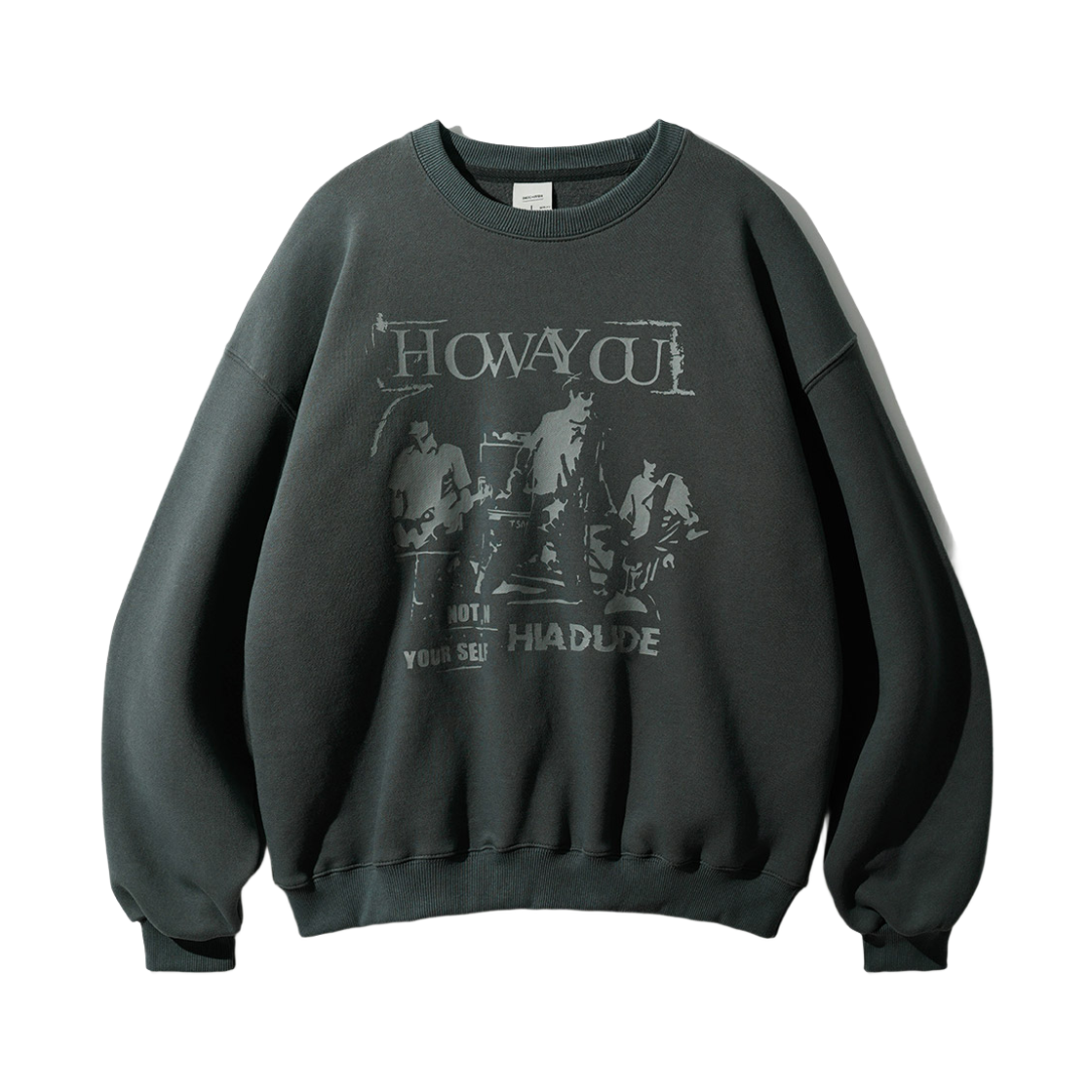 JDMT1435_charcoal_29 FP142 How are you rockstar sweat shirt charcoal JDMT1435
