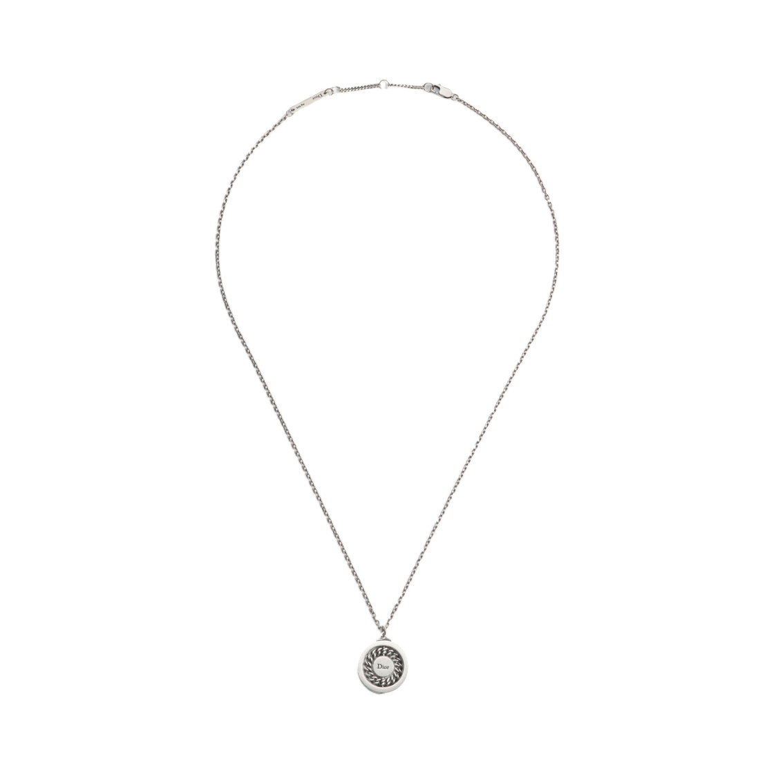 N3850HOMST-D906 Dior Stack Pendant Necklace Antique Finish Silver