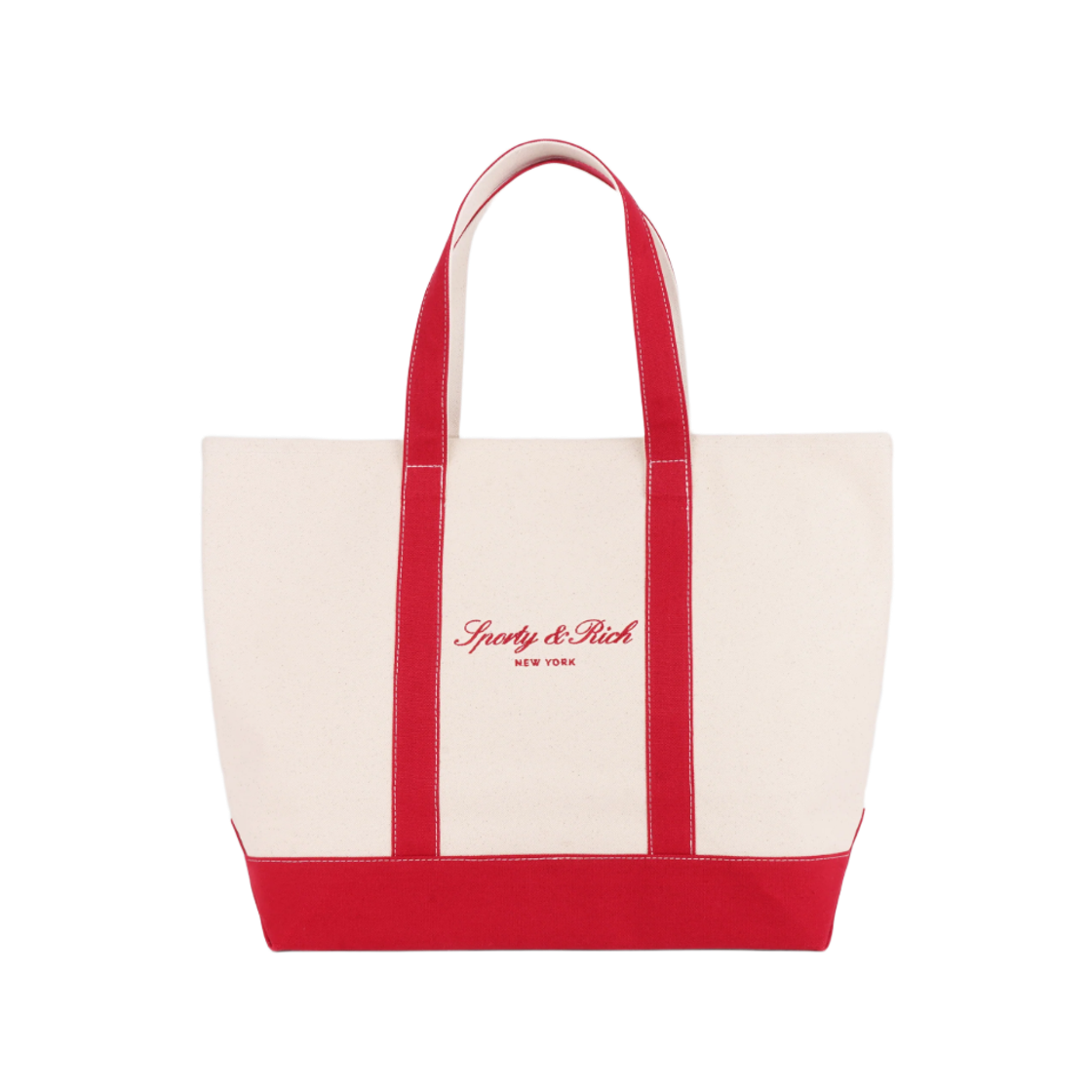 BA006710329BE Sporty & Rich Signature NY Logo Medium Tote Natural