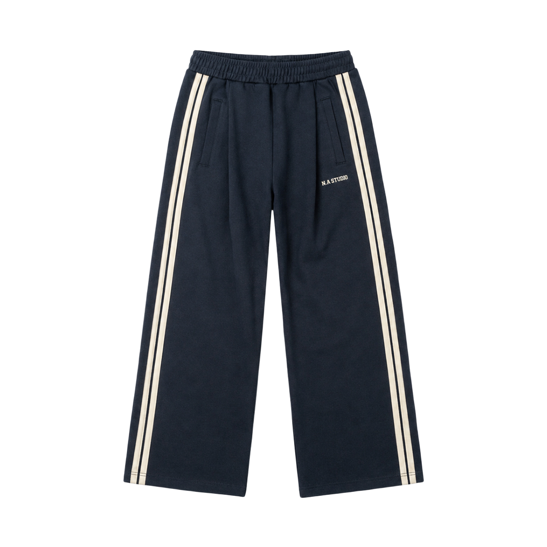 Clothes45 NUART STUDIO Borderline Semi-Wide One-Tuck Pants Navy