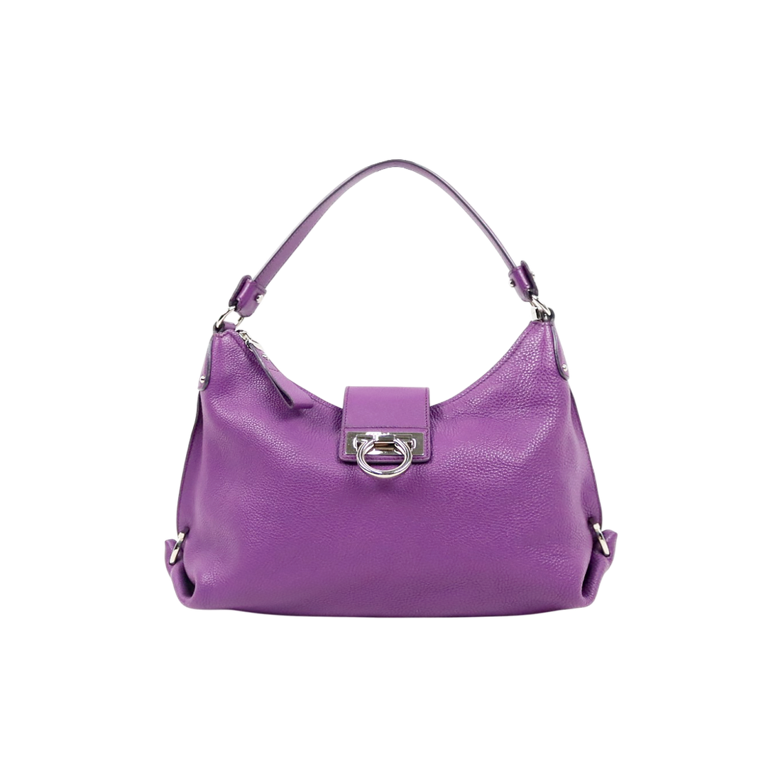 ITMAQM9I7CUW Ferragamo Purple Gancini Hobo Bag