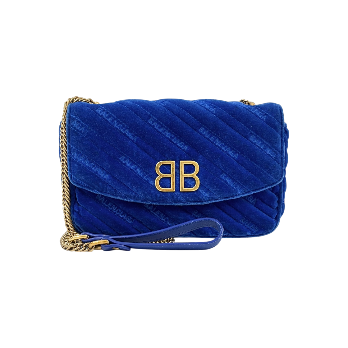 발렌시아가 BB로고 벨벳 체인 숄더백(Balenciaga BB Logo Velvet Chain Shoulder Bag)
