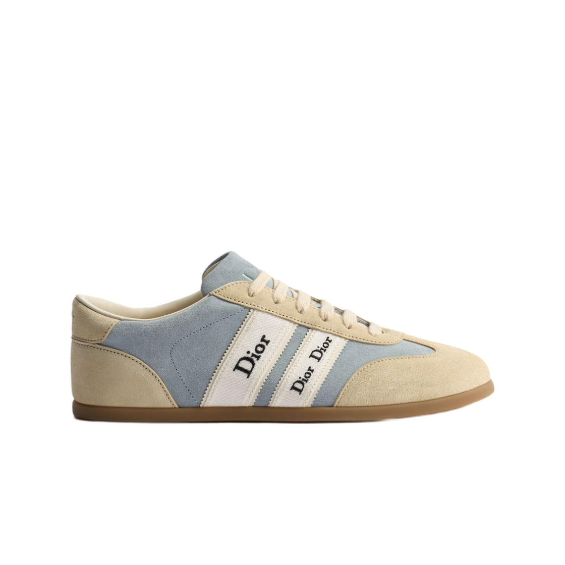 KCK553SUE-S34N (W) Dior Ribbon Sneaker Suede Calfskin Sky Blue Beige