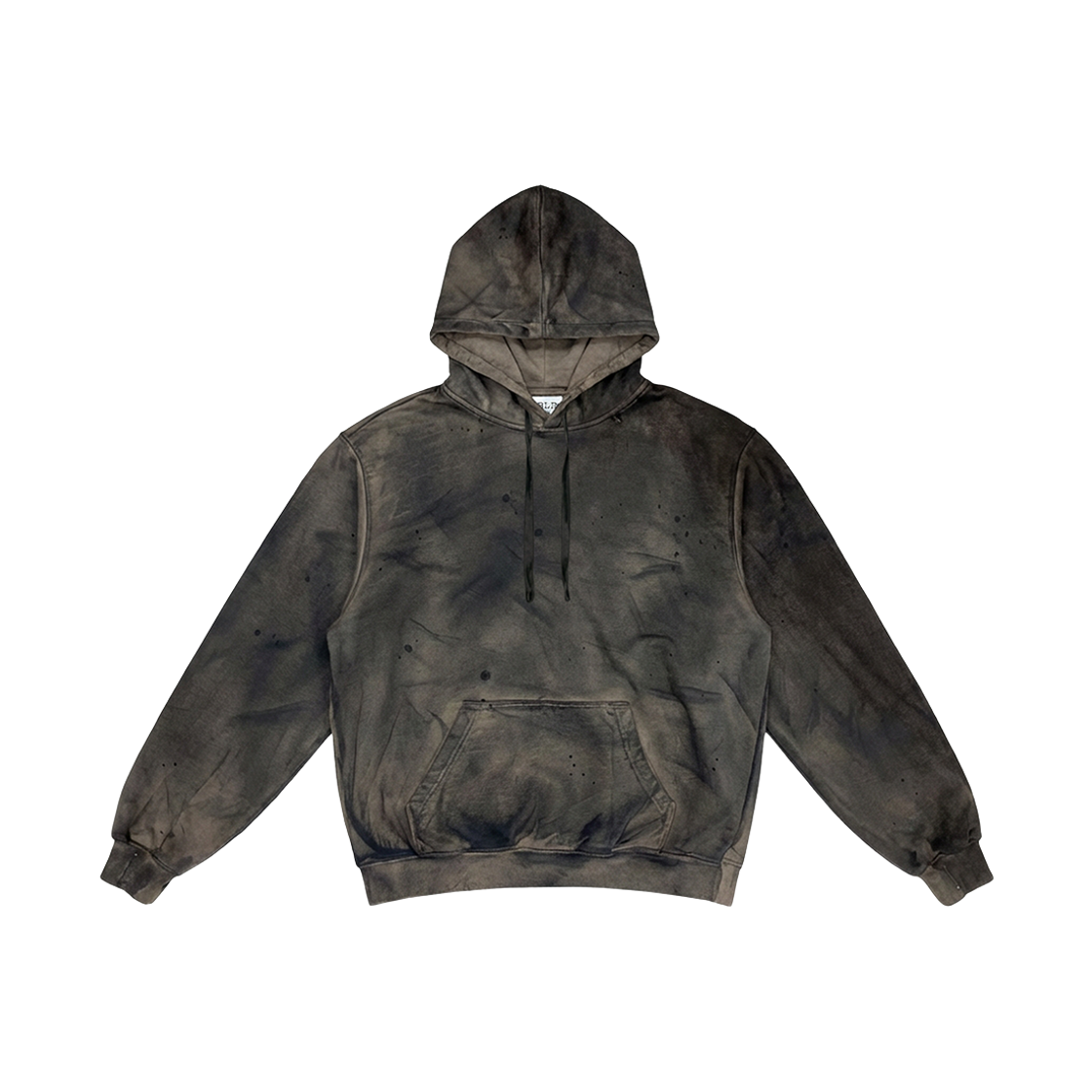 B6CHD01BRN BLR Irregular Washed Sweat Hoodie Brown