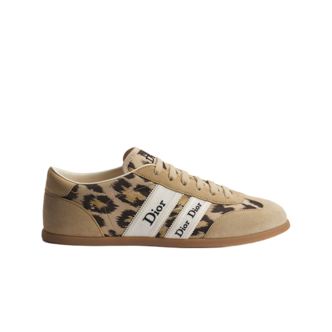 KCK554NLD-S88Z (W) Dior Ribbon Sneaker Suede Calfskin And Natural Mizza Print Fabric Beige Natural