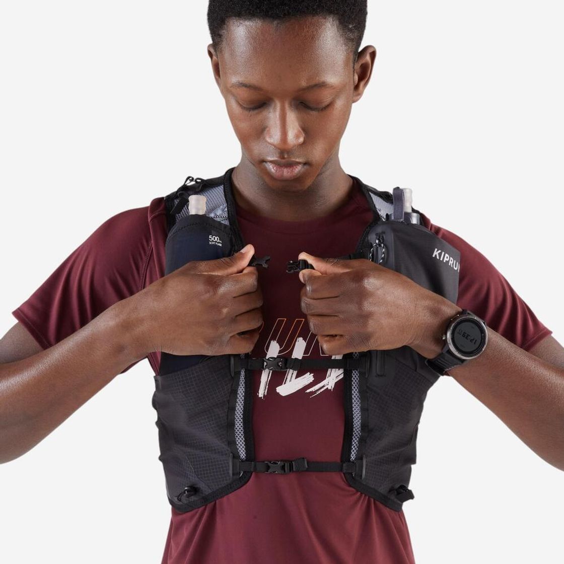 데카트론 트레일 러닝 백 10L 9001L 하이드레이션 팩 포함 스모크 블랙(Decathlon Trail Running Bag 10L 900 Includes 1L Hydration Pack Smoke Black) - 3