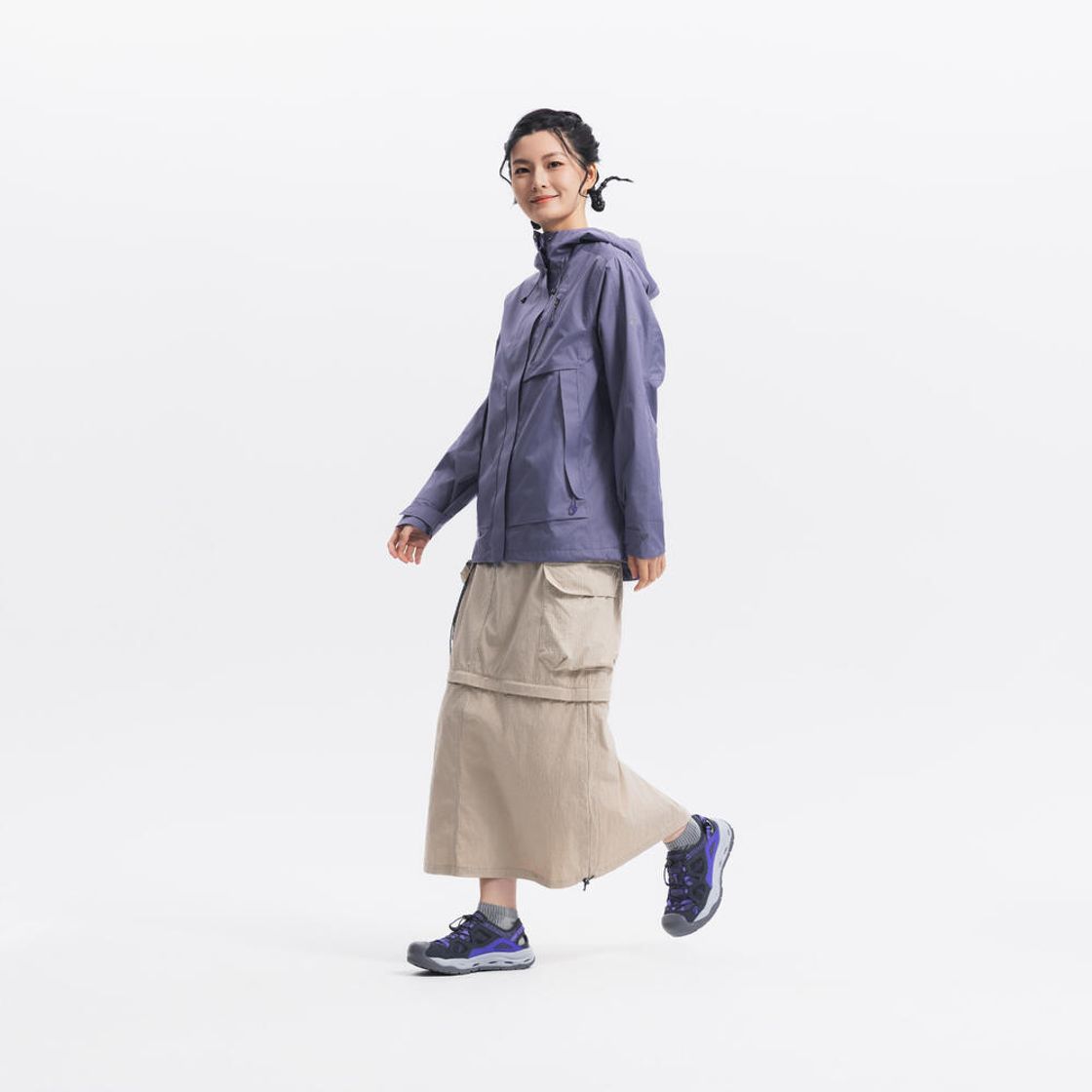 데카트론 여성 하이킹 레인 자켓 NH900 포기 퍼플(Decathlon Women's Hiking Rain Jacket NH900 Foggy Purple) - 6