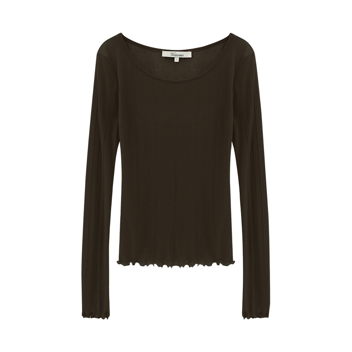VV62TS05BR VIVACIOUS Merrow See-through Golji Tee BROWN