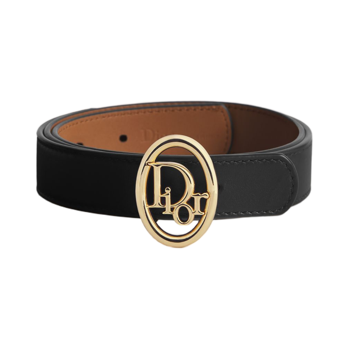 B1047GWJB-M62E (W) Dior Reversible Dior Oblique Belt Saddle Smooth Calfskin 25 mm Black Golden