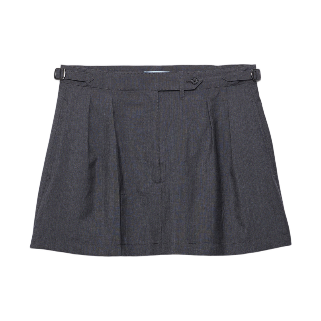 P184I-17LK-F0480 (W) Prada Light Mohair Miniskirt Slate Gray