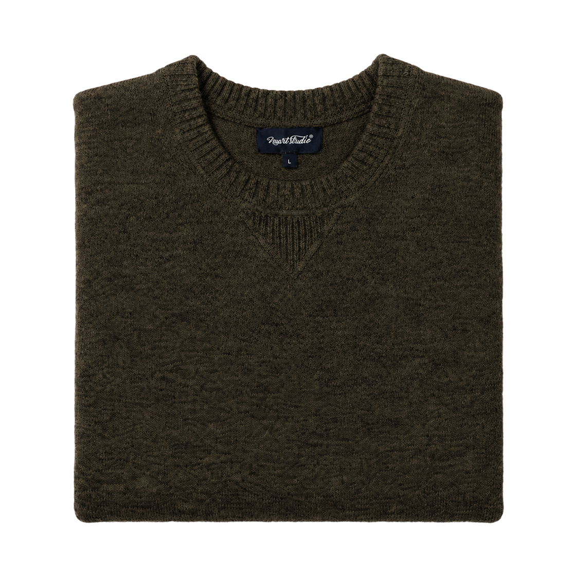 누아트 스튜디오 아르보 오드람프 라운드넥 니트 카키(NUART STUDIO Arbo Odoramp Round Neck Knit Khaki) - 2