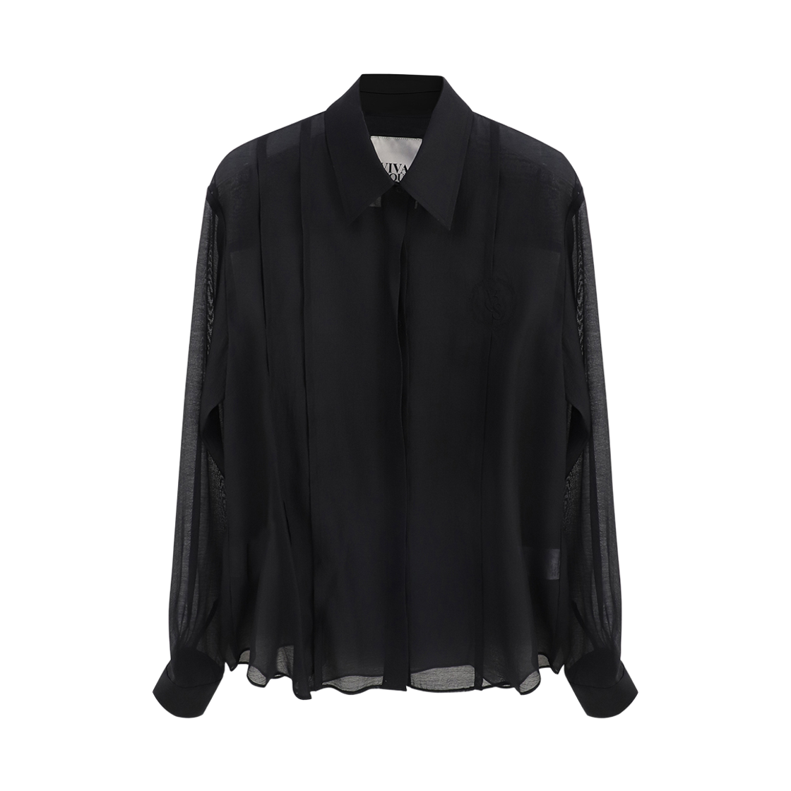 비바셔스 뉘 시스루 핀턱 라인 셔츠 블랙(VIVACIOUS Nuit See-Through pintuck line Shirt BLACK)