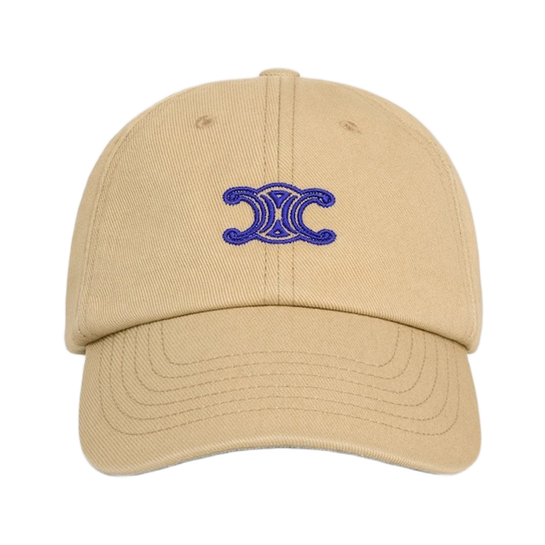 AA0GV2U74-GHG3 (W) Celine Vivienne Cap in Cotton Twill Beige Blue