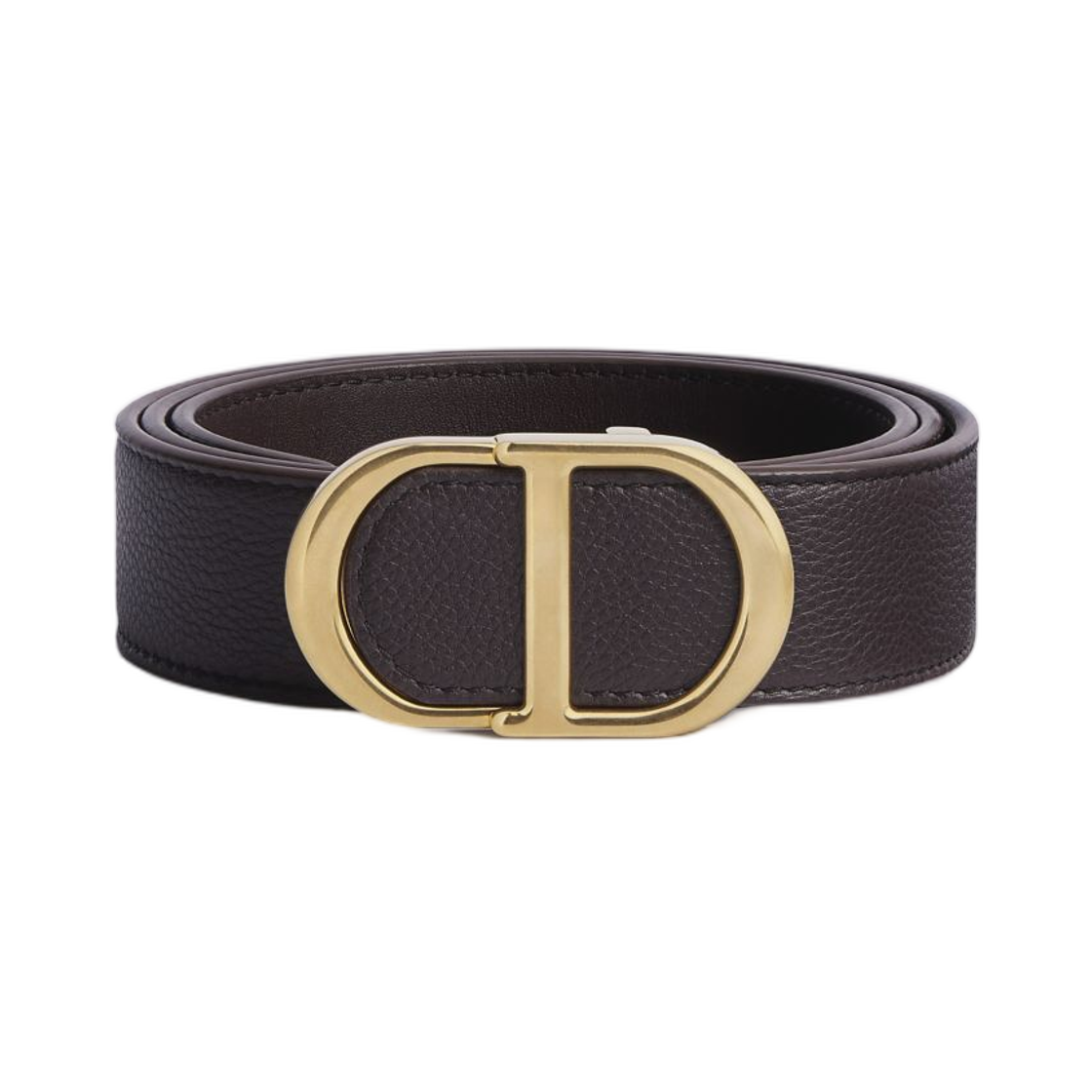 4709OWSED-H742 Dior CD Icon Belt Grained Calfskin 33mm Brown