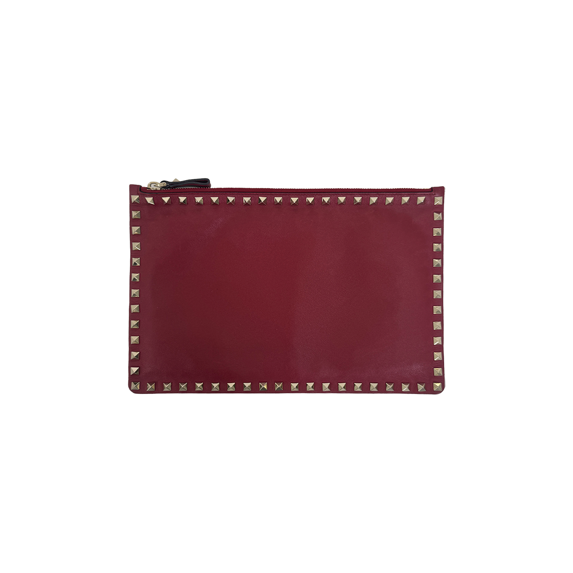 ITL3BVP73K2R Valentino Garavani Rockstud Leather Clutch Bag Red