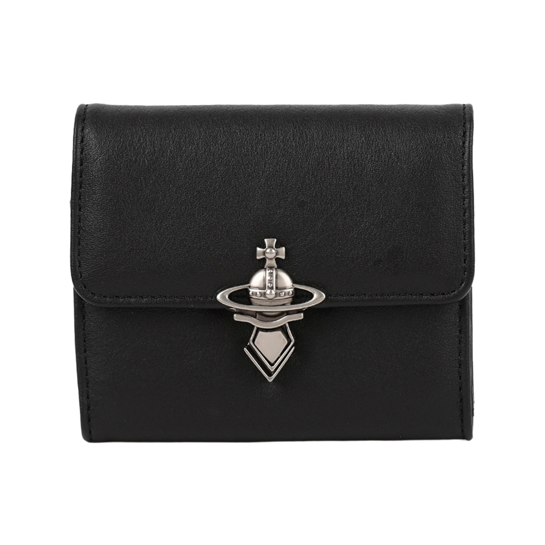 5115003LW-L00BX-N404 Vivienne Westwood Orb Clasp Wallet Black