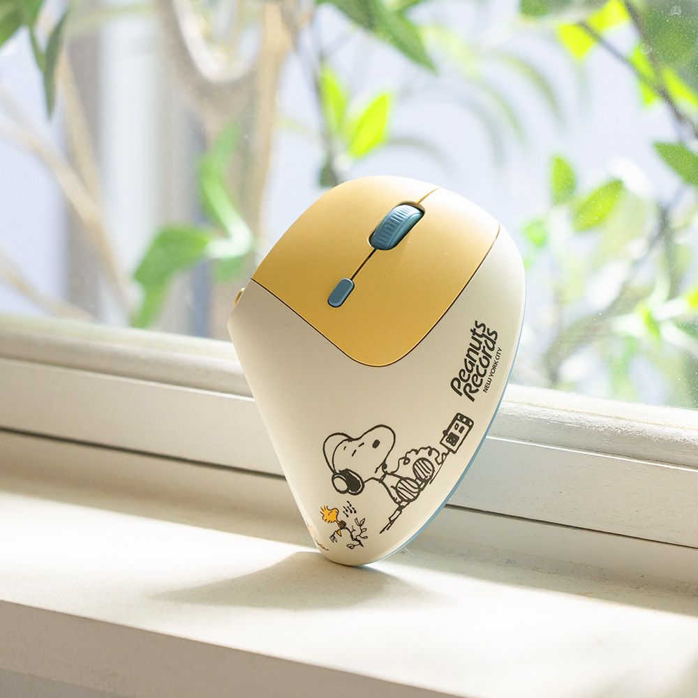 로이체 피너츠 스누피 인체공학 저소음 작은손 미니 버티컬 블루투스 무선 마우스(Royche Peanuts Snoopy Ergonomic Silent Small Hand Mini Vertical Bluetooth Wireless Mouse) - 2