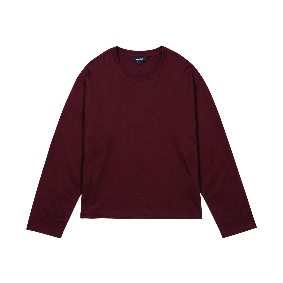 Clothes37 NUART STUDIO Flow Cropped Long Sleeve T-Shirt Burgundy