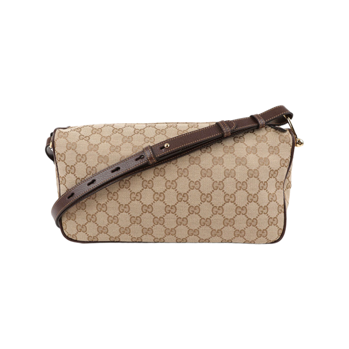 860787-FAFV2-9651 Gucci Half Horsebit Medium Shoulder Bag Sand Dark Brown
