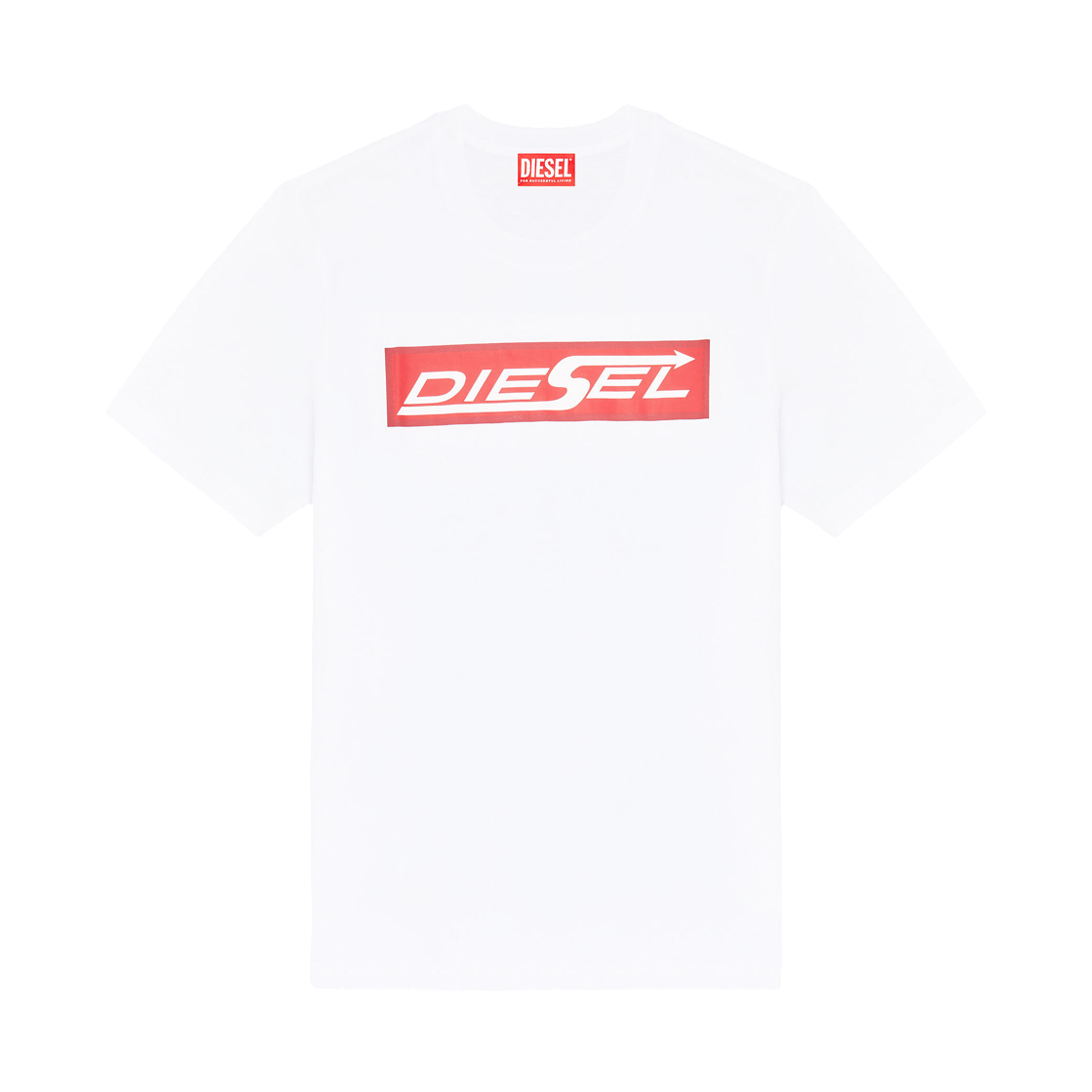 A251320QIAM-100 Diesel Cotton T-Shirt with Diesel Logo Print White