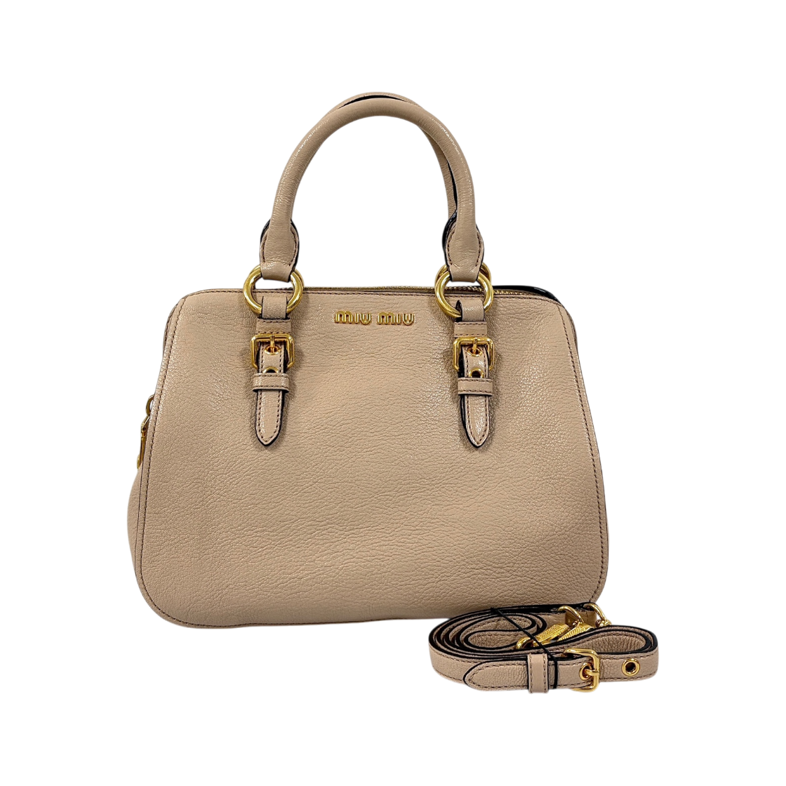 ITU3UIQ9SA5S Miu Miu Madras Top Handle Tote Bag