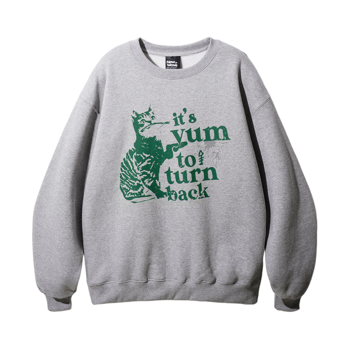 JDMT1438_gray_29 FP142 New wave Cat poster sweat shirt gray JDMT1438