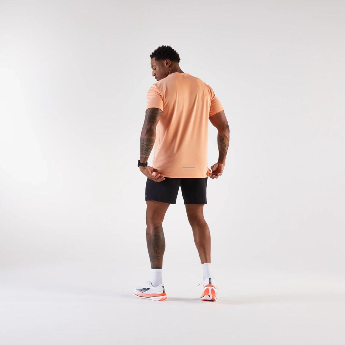 데카트론 남성 러닝 반팔 티 런 드라이 500 피치 오렌지(Decathlon Men's Running Short Sleeve T-Shirt Run Dry 500 Peach Orange) - 8