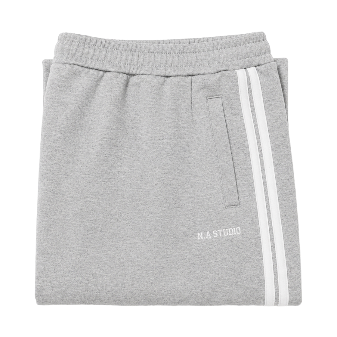 누아트 스튜디오 보더라인 세미 와이드 원턱 팬츠 멜란지그레이(NUART STUDIO Borderline Semi-Wide One-Tuck Pants Melange Gray) - 2