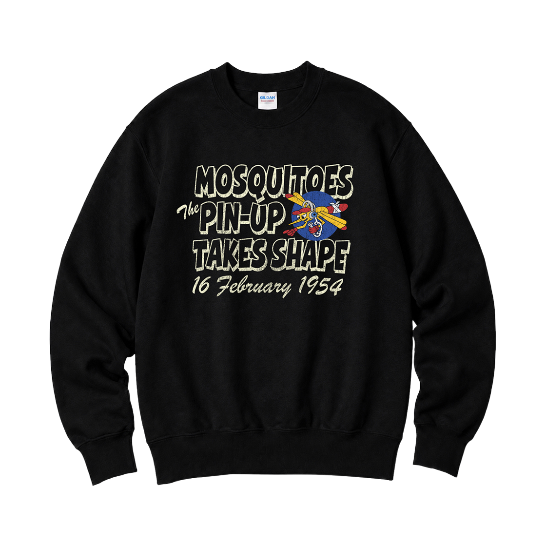 88000_copy Gildan X Vintage Collection 1954 MOSQUITOES Crewneck Sweat shirt Black