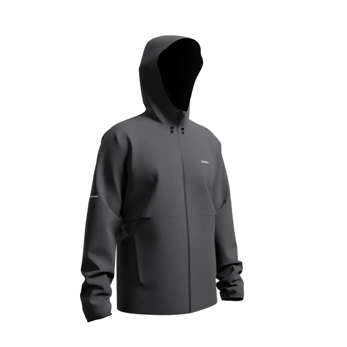 8852455 Decathlon Men's Running Waterproof Jacket Run 100 Smoke Black