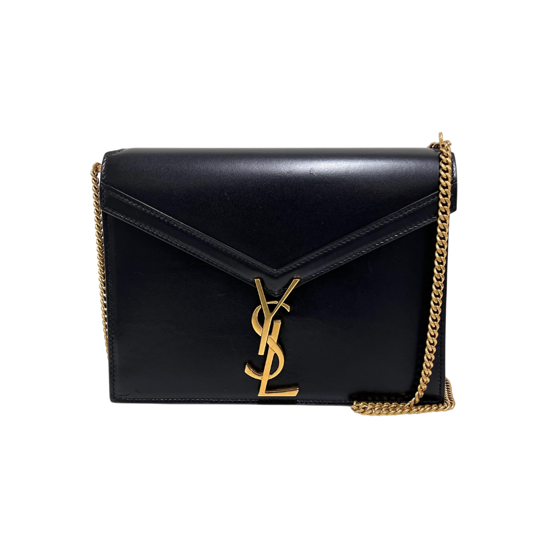 ITLHV852F6VQ Saint Laurent Cassandra Chain Shoulder Bag Black