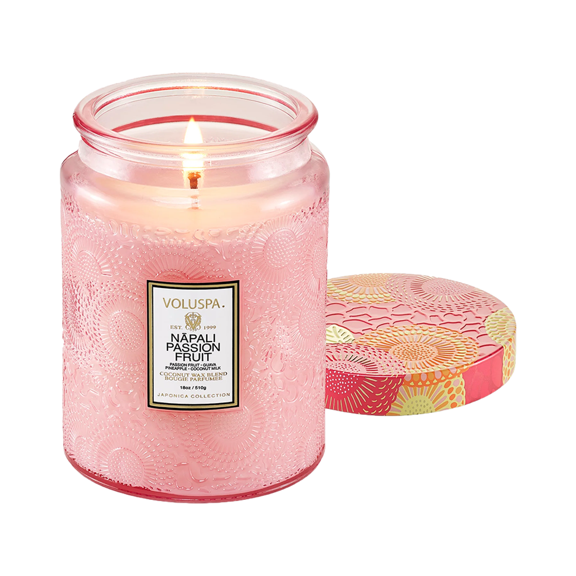 볼루스파 나팔리 패션후르츠 L 글라스 캔들 18oz(VOLUSPA Nāpali Passion Fruit L Glass Candle 18oz)