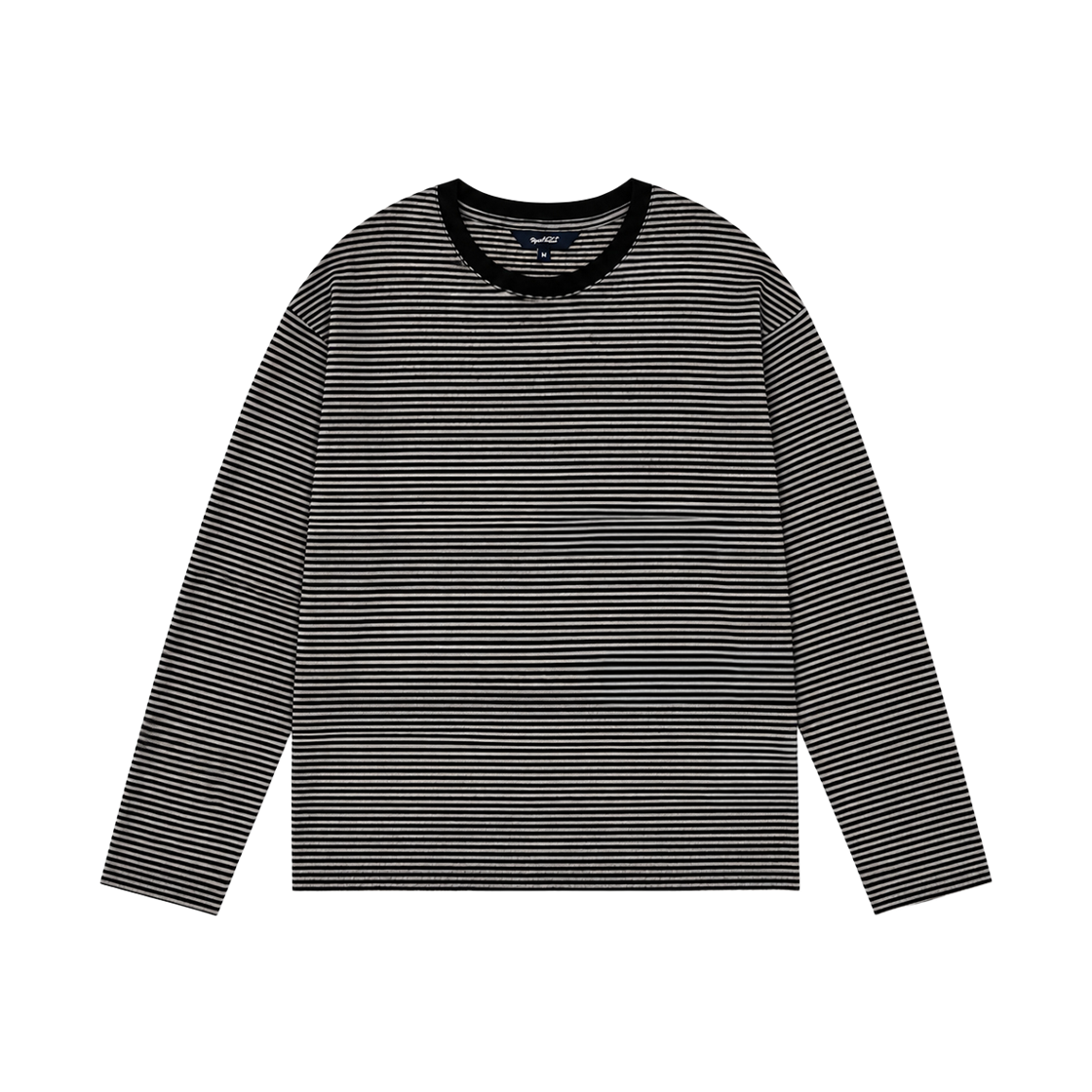 Clothes46 NUART STUDIO Stripe Long Sleeve T-Shirt Black