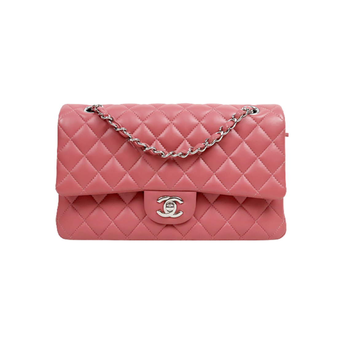 ITO29C7D3NHK Chanel Pink Medium Lambskin Classic Double Flap Bag