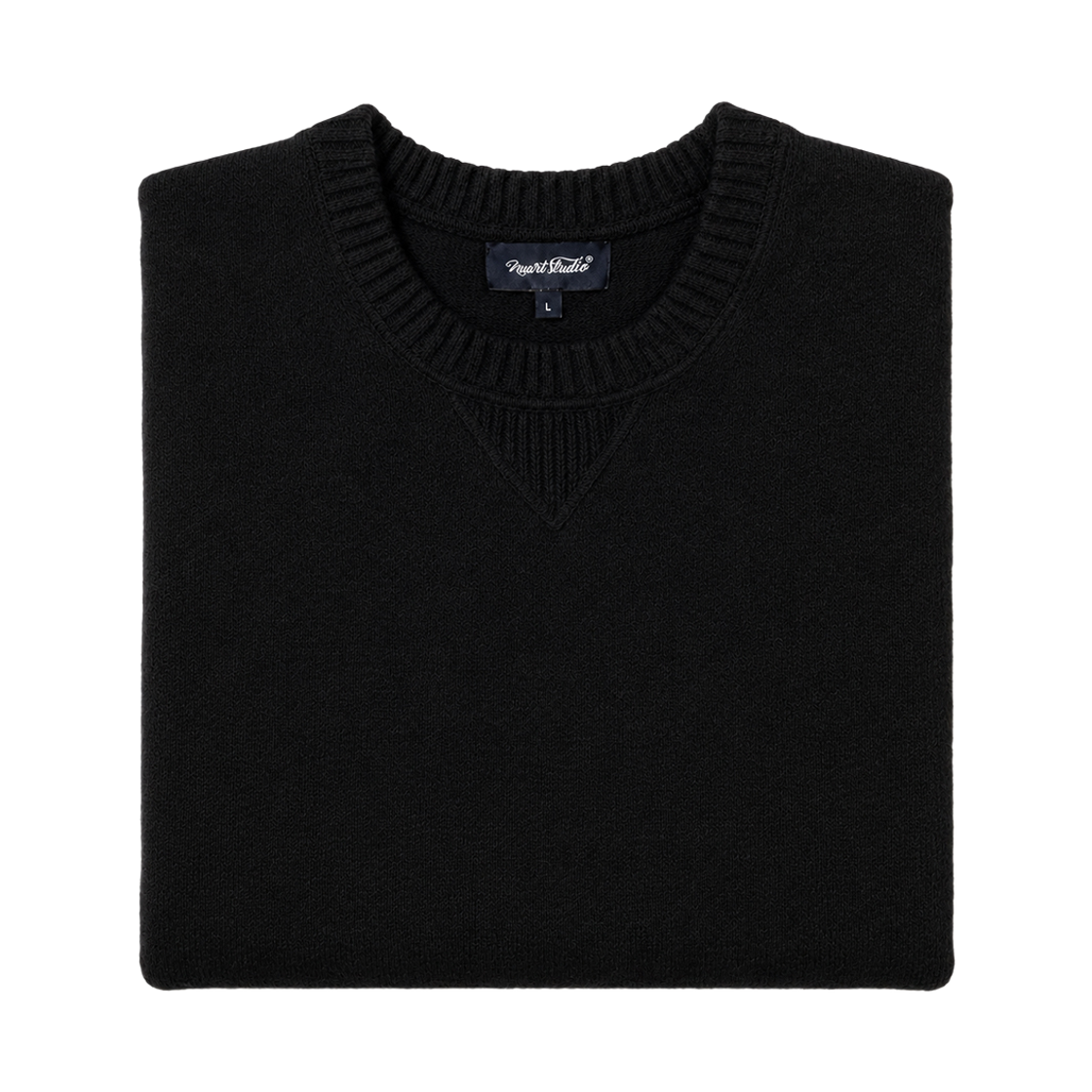 누아트 스튜디오 아르보 오드람프 라운드넥 니트 블랙(NUART STUDIO Arbo Odoramp Round Neck Knit Black) - 2