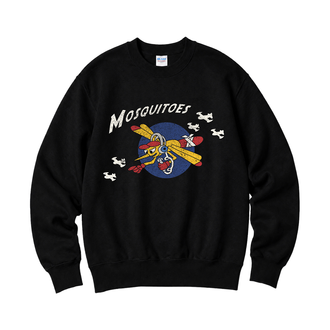 88000_copy Gildan X Vintage Collection MOSQUITOES Crewneck Sweat shirt Black