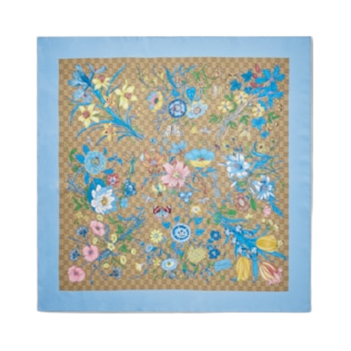 874779-3G001-4969 (W) Gucci Printed GG Silk Twill Carre Multicolor