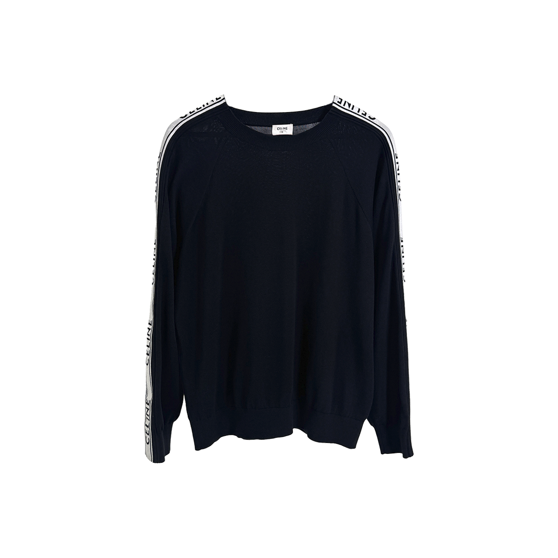 ITOL5TAWMLFR Celine Side Line Crewneck Knit Sweater Black