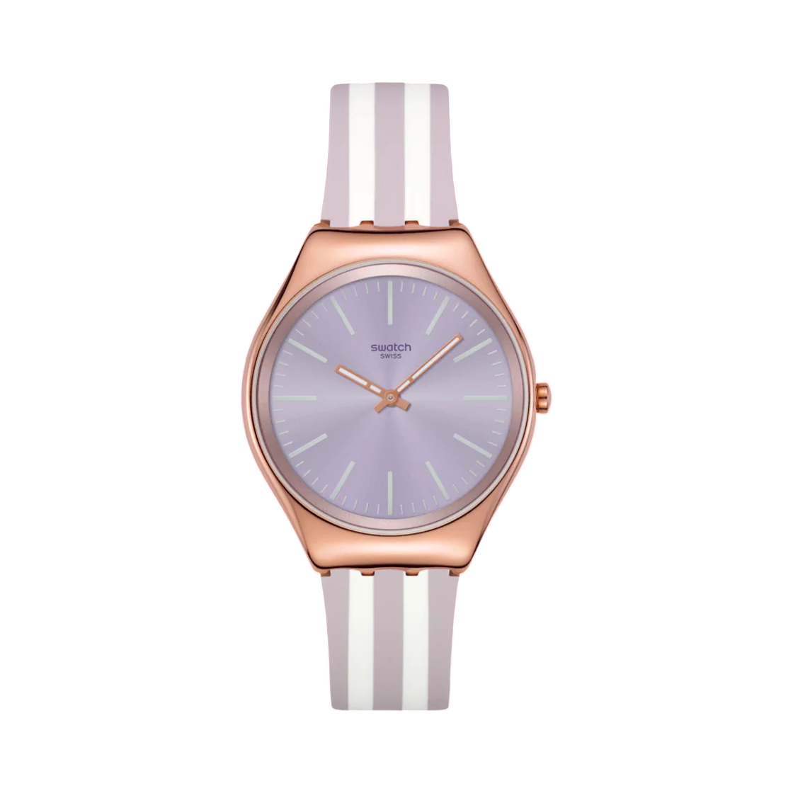 SYXG130 Swatch Simply Beachy Light Purple White Stripe