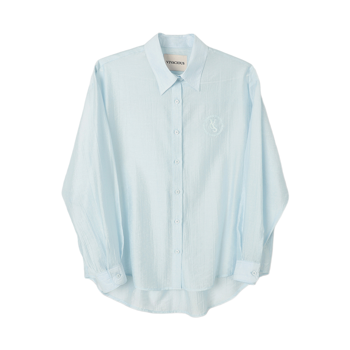 VV51SH06LTB VIVACIOUS Cencel Seethrough Classic Shirt Solid LIGHT BLUE