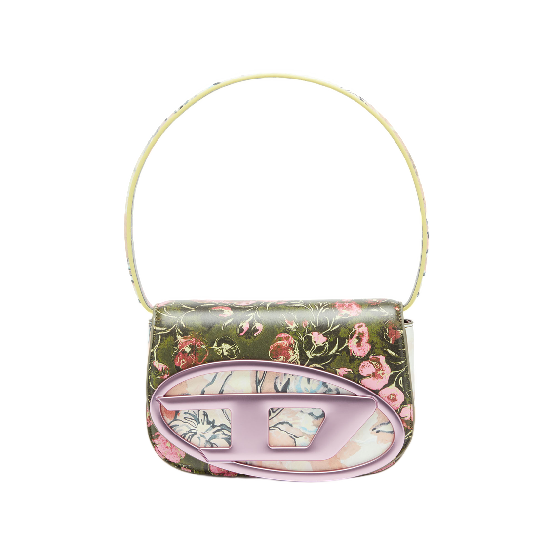 X08396P9400-HB737 Diesel 1DR-Iconic Shoulder Bag with Floral Print Multicolor