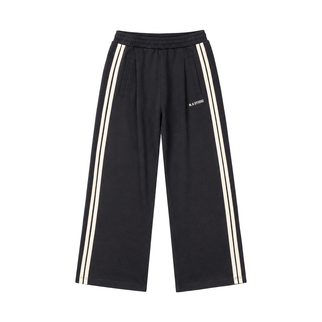 Clothes40 NUART STUDIO Borderline Semi-Wide One-Tuck Pants Charcoal Gray