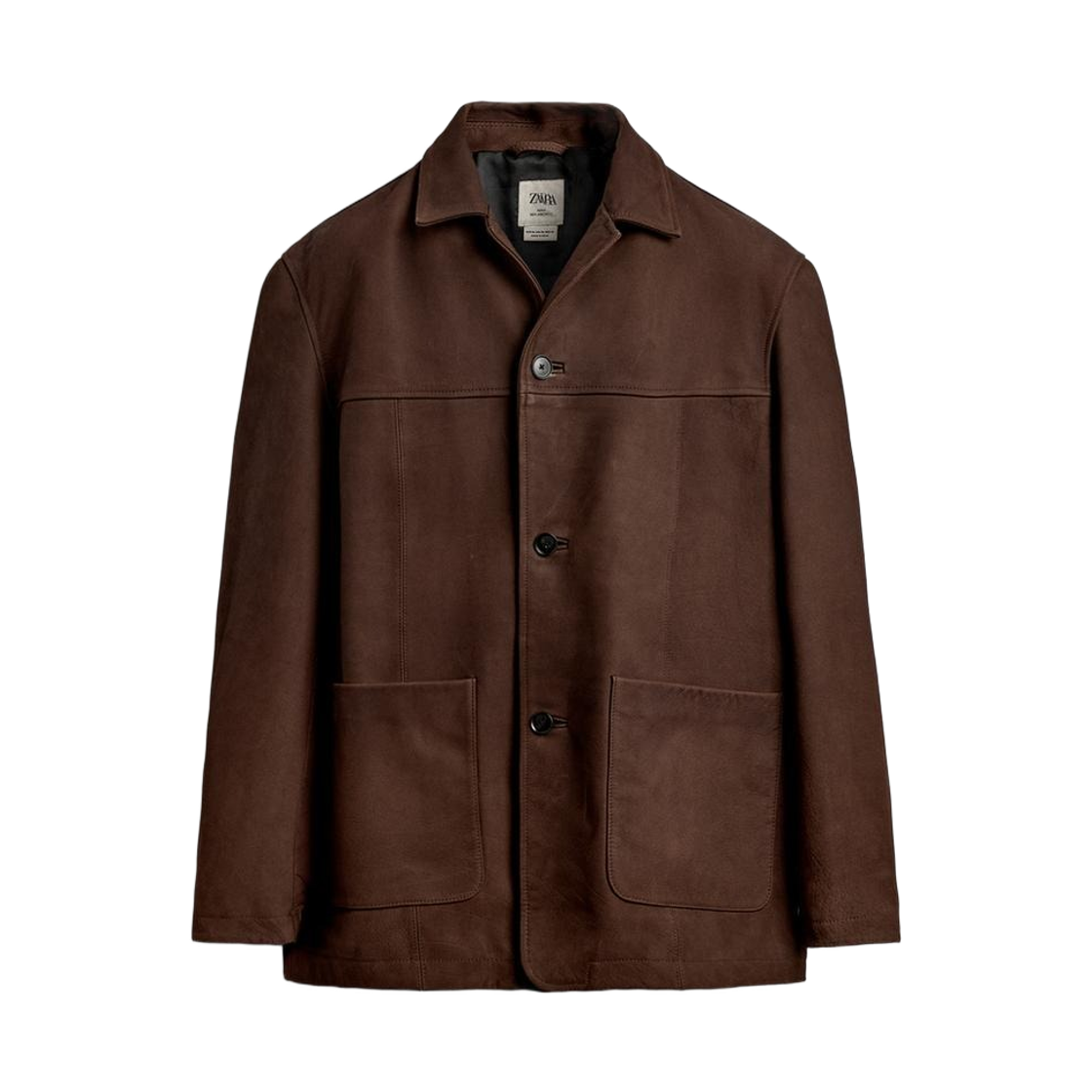 4416/410/700 Zara Relaxed Fit Leather Jacket Brown