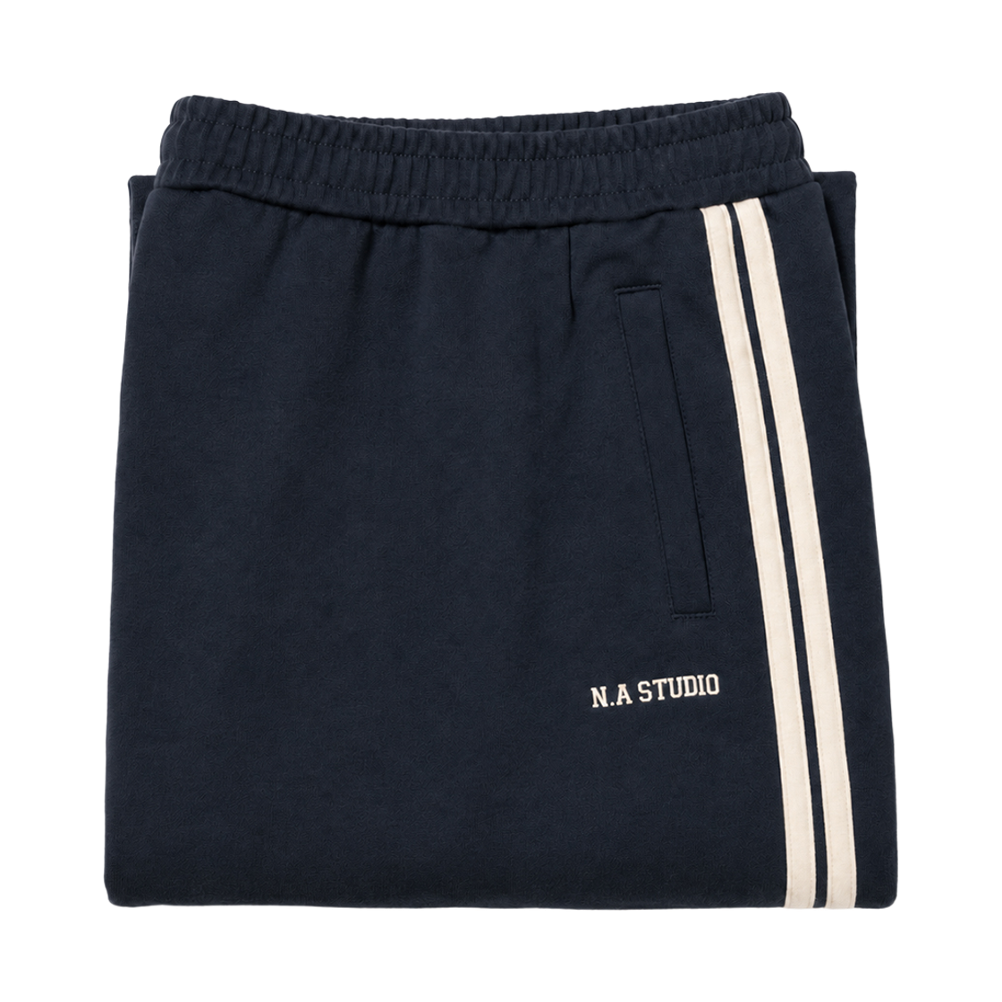 누아트 스튜디오 보더라인 세미 와이드 원턱 팬츠 네이비(NUART STUDIO Borderline Semi-Wide One-Tuck Pants Navy) - 2