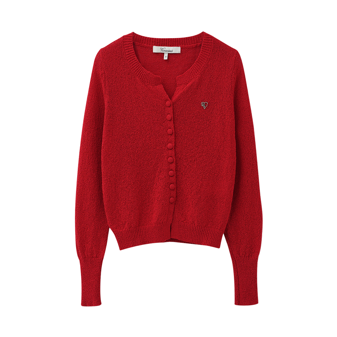 VV61KN01RD VIVACIOUS Ivresse Y-neck Button Knit CD RED