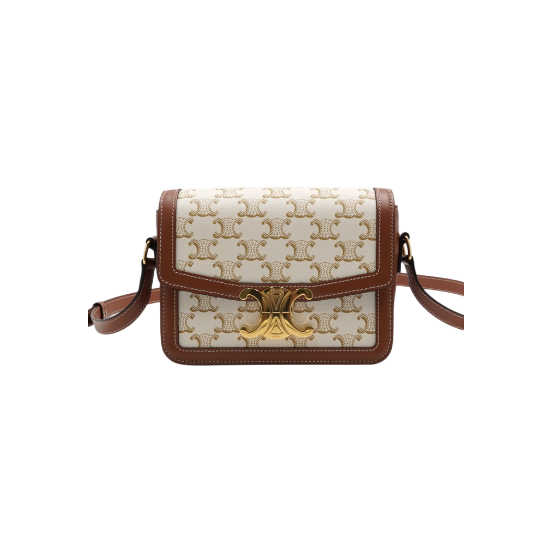 ITDMDUCKBRBP Celine Triope Small White Canvas Shoulder Bag