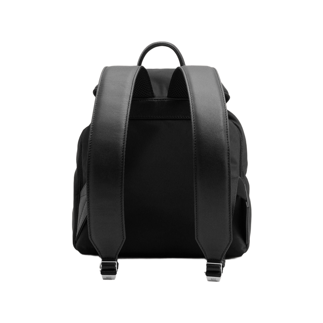 아미 톤온톤 하트 로고 스몰 나일론 마르셀 플랩 백팩 블랙(AMI de Coeur Small Nylon Marcel Flap Backpack Black) - 2