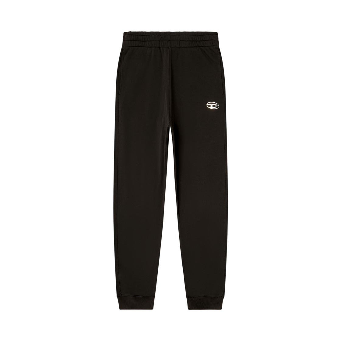 A217940BKBW-900 Diesel Cotton Pants with Metallic Oval D Black